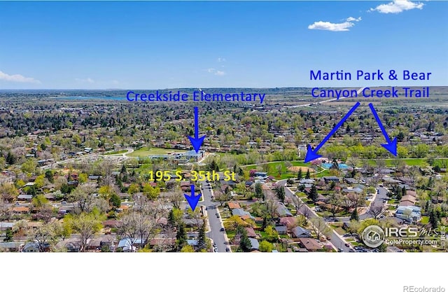 195 S 35th St, Boulder, CO 80305 - birds eye view of property