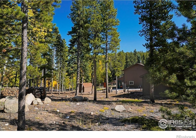 10649 Christopher Dr, Conifer, CO 80433 - view of yard featuring a forest view