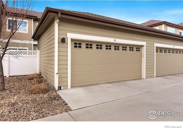 view of garage