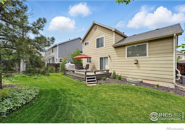 4774 Coker Ave, Castle Rock, CO 80104 - rear view of house featuring a wooden deck