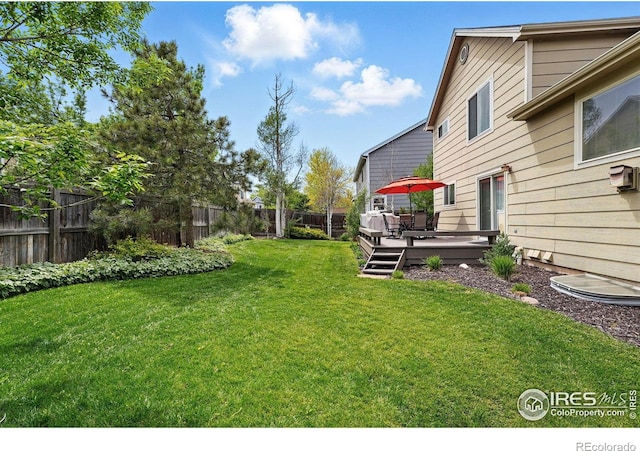 4774 Coker Ave, Castle Rock, CO 80104 - view of yard featuring a wooden deck