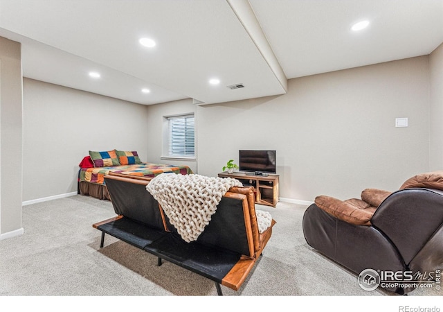 4774 Coker Ave, Castle Rock, CO 80104 - living area featuring carpet, recessed lighting, and baseboards