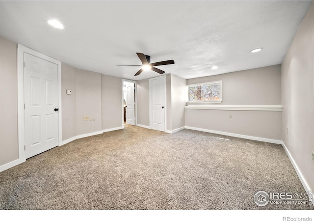 17492 County Road 29, Brush, CO 80723 - unfurnished bedroom with baseboards, carpet flooring, and recessed lighting
