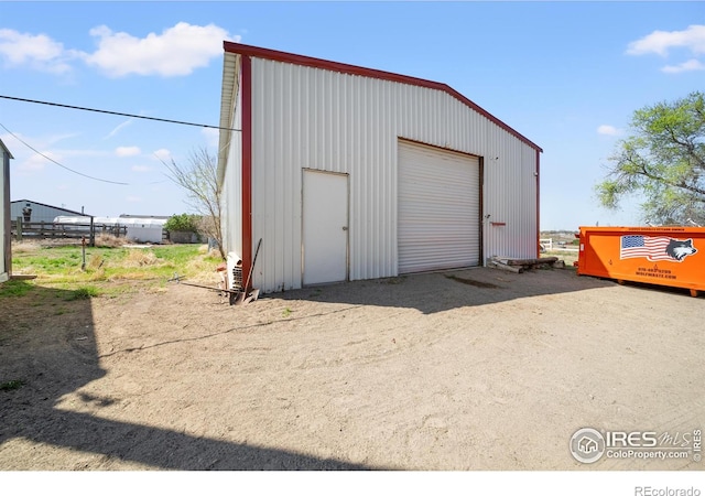 17492 County Road 29, Brush, CO 80723 - detached garage with dirt driveway