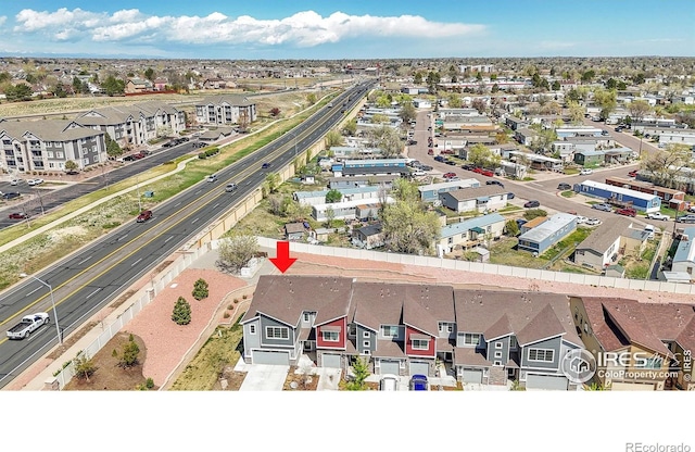 bird's eye view with a residential view