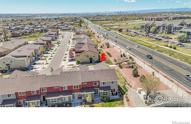 aerial view with a residential view