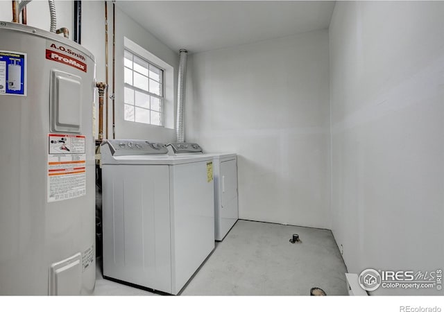 3200 Azalea Dr Unit 5, Fort Collins, CO 80526 - laundry area with electric water heater and washing machine and clothes dryer