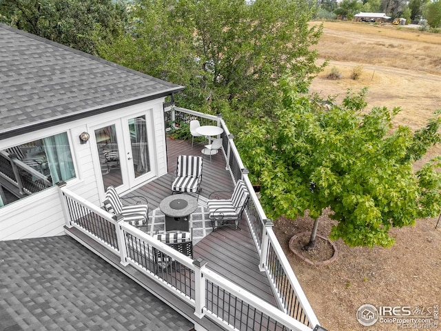 deck featuring french doors