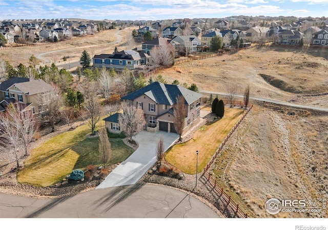drone / aerial view featuring a residential view