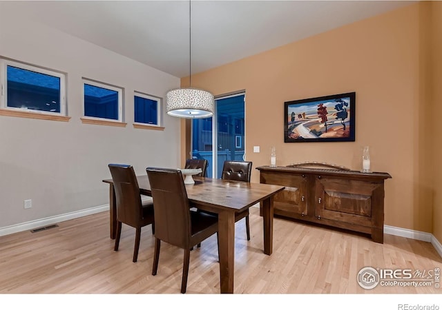 1356 Golden Eagle Way, Louisville, CO 80027 - dining area with light wood-style floors, visible vents, and baseboards