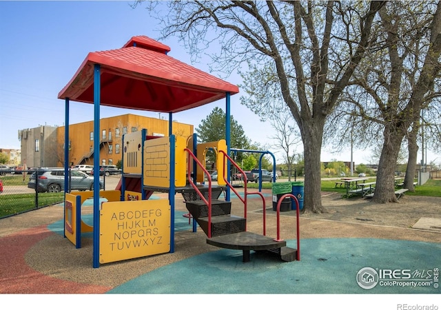 view of community jungle gym