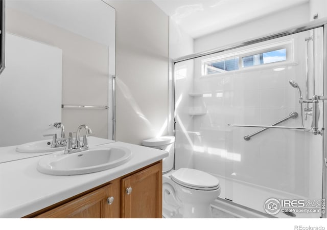 20336 Willowbend Ln, Parker, CO 80138 - bathroom featuring a stall shower and vanity