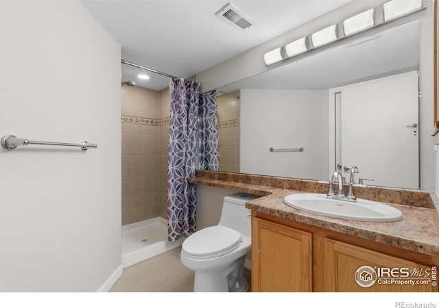 20336 Willowbend Ln, Parker, CO 80138 - full bath with tile patterned floors, vanity, and a stall shower