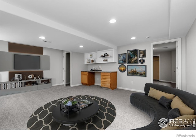 20336 Willowbend Ln, Parker, CO 80138 - living room with carpet, recessed lighting, and wet bar