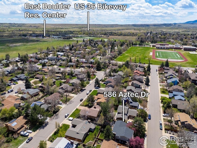 586 Aztec Dr, Boulder, CO 80303 - birds eye view of property with a residential view