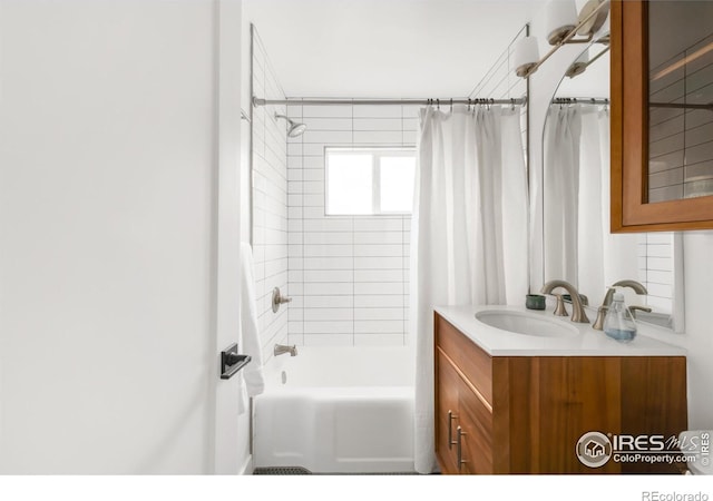 220 28th St, Boulder, CO 80305 - bathroom featuring vanity and shower / bath combination with curtain