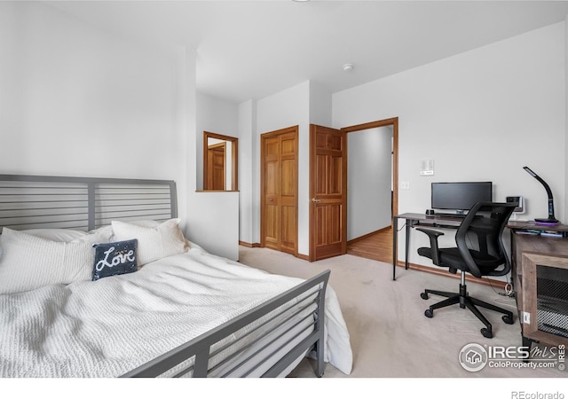 bedroom with carpet