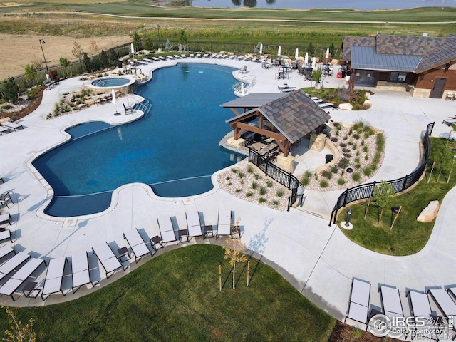 3351 Heron Lakes Pkwy, Berthoud, CO 80513 - pool featuring a gazebo and fence