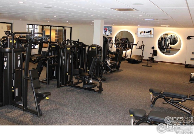 3351 Heron Lakes Pkwy, Berthoud, CO 80513 - workout area with a paneled ceiling