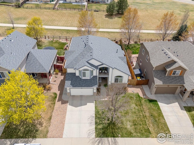 birds eye view of property featuring a residential view