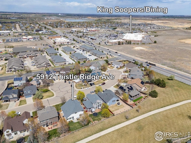 bird's eye view featuring a residential view