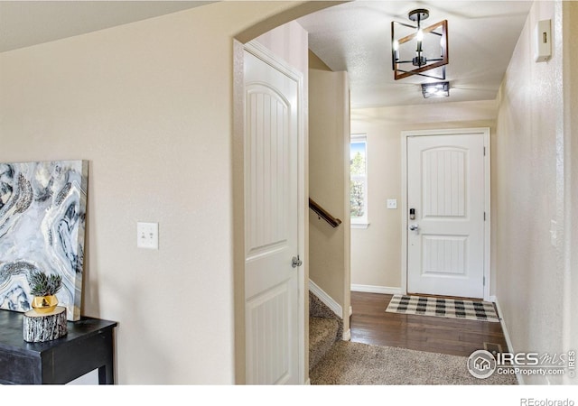 1484 Moraine Valley Dr, Severance, CO 80550 - carpeted foyer with arched walkways and baseboards