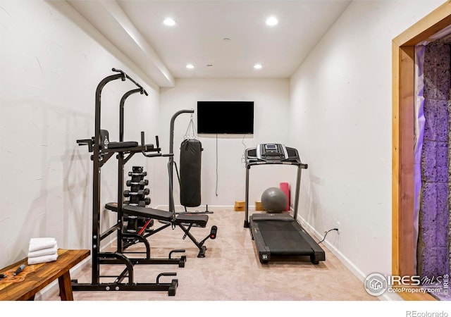 4 Dill Pickle Pl, Black Hawk, CO 80422 - workout area featuring recessed lighting, baseboards, and carpet floors