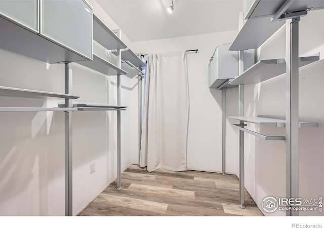 spacious closet featuring light wood-style flooring