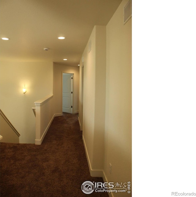 8710 8th St, Greeley, CO 80634 - hall with an upstairs landing, carpet floors, and recessed lighting