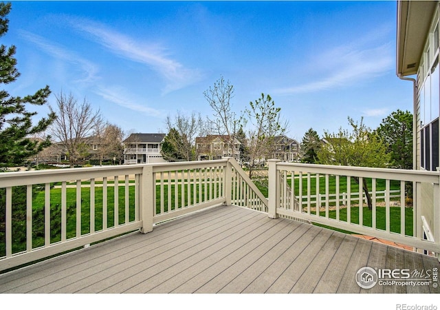 3122 Notabon Ct, Lafayette, CO 80026 - wooden terrace with a yard and a residential view