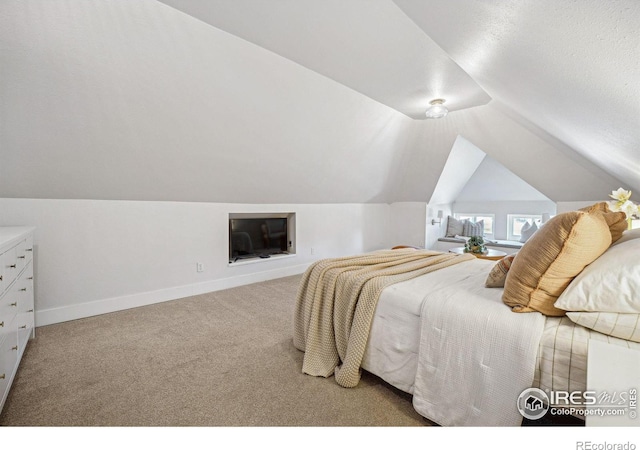 3059 N York St, Denver, CO 80205 - bedroom featuring baseboards, carpet, and vaulted ceiling