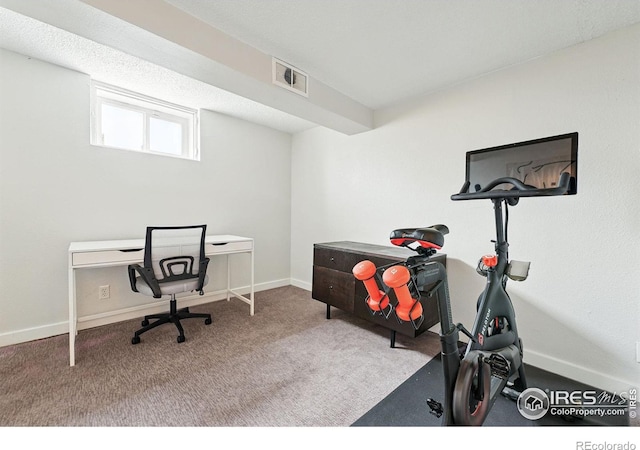 3059 N York St, Denver, CO 80205 - office with visible vents, carpet, and baseboards