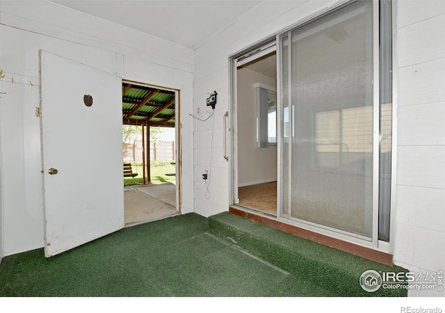 exterior space featuring carpet