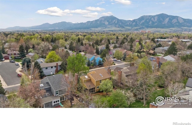 5285 Gallatin Pl, Boulder, CO 80303 - aerial view featuring a mountain view and a residential view