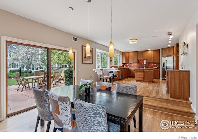 5285 Gallatin Pl, Boulder, CO 80303 - dining area featuring light wood-style floors and visible vents