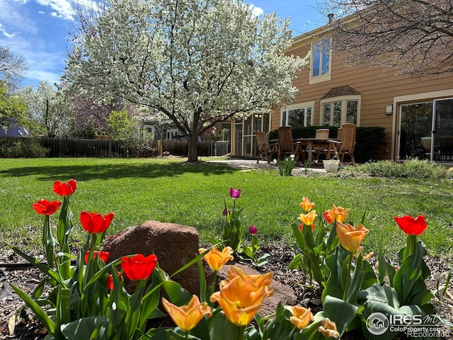 5285 Gallatin Pl, Boulder, CO 80303 - view of yard featuring a patio and fence