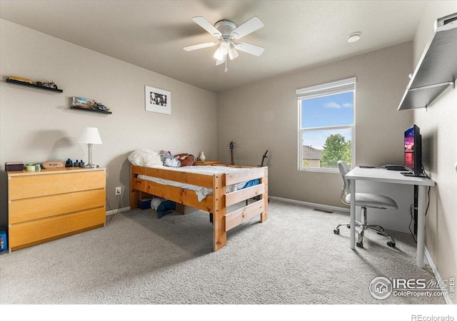 6747 Grainery Rd, Timnath, CO 80547 - bedroom with carpet flooring, baseboards, and ceiling fan