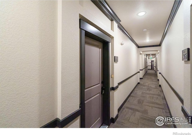 2751 Iowa Dr Unit 305, Fort Collins, CO 80525 - hallway featuring crown molding and recessed lighting