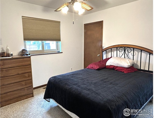 425 Stanford St, Brush, CO 80723 - bedroom with carpet flooring, ceiling fan, and baseboards