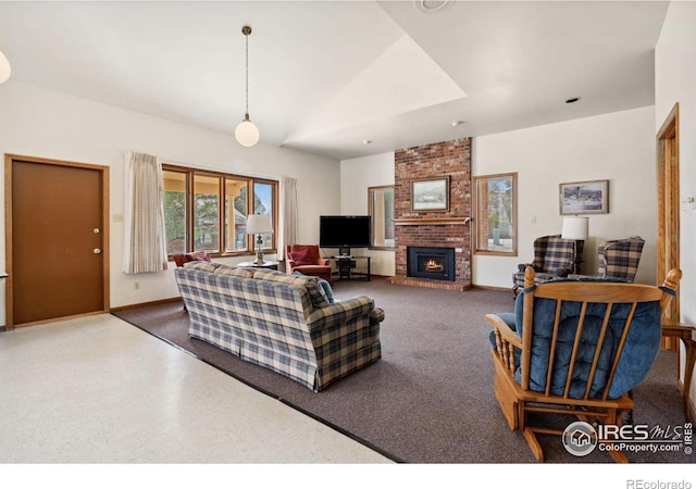 4560 Larkbunting Dr Unit 2B, Fort Collins, CO 80526 - living area featuring a fireplace and baseboards