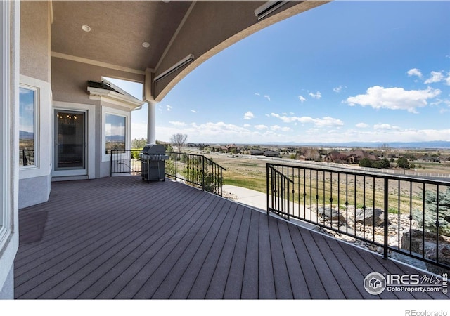 deck featuring grilling area