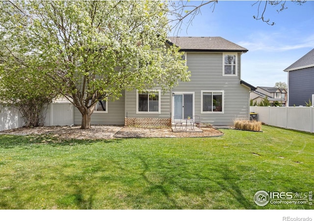109 Whitney Ct, Windsor, CO 80550 - rear view of property with a patio area and roof with shingles