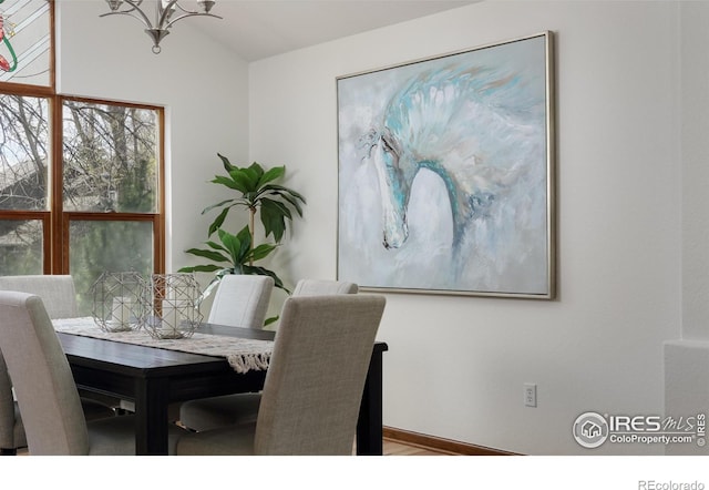 4866 Franklin Dr, Boulder, CO 80301 - dining space featuring vaulted ceiling