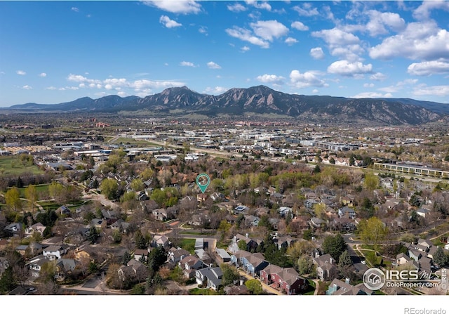4866 Franklin Dr, Boulder, CO 80301 - birds eye view of property featuring a residential view and a mountain view