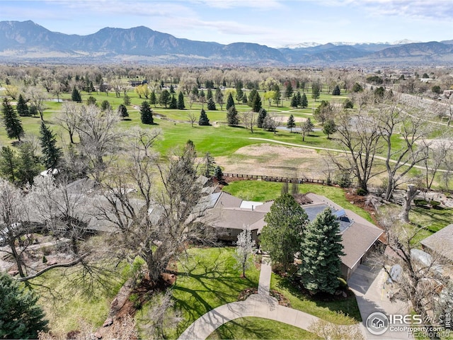 1533 Old Tale Rd, Boulder, CO 80303 - aerial view featuring view of golf course and a mountain view