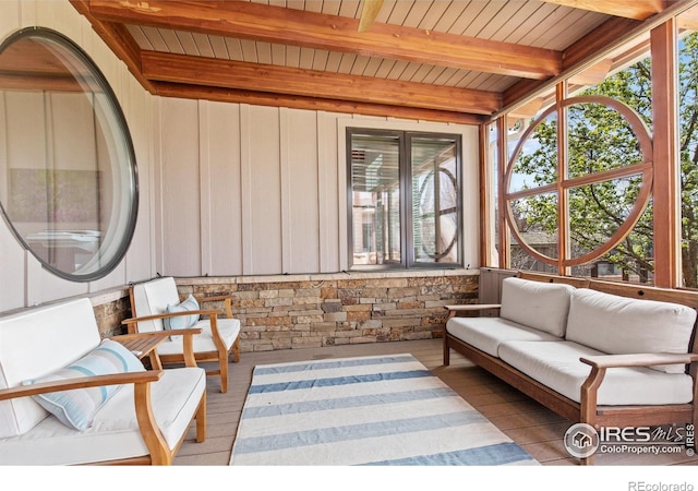 1533 Old Tale Rd, Boulder, CO 80303 - sunroom / solarium with beamed ceiling