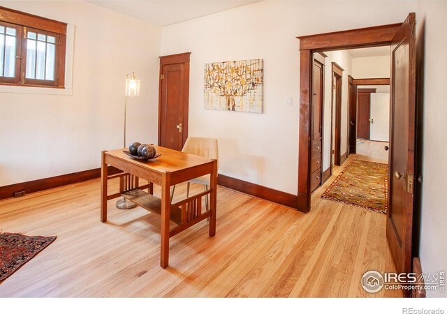 1114 5th Ave, Longmont, CO 80501 - office space with baseboards and light wood finished floors