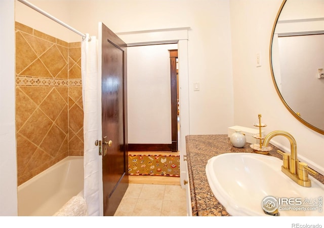 1114 5th Ave, Longmont, CO 80501 - full bathroom with vanity, tile patterned flooring, and shower / tub combo
