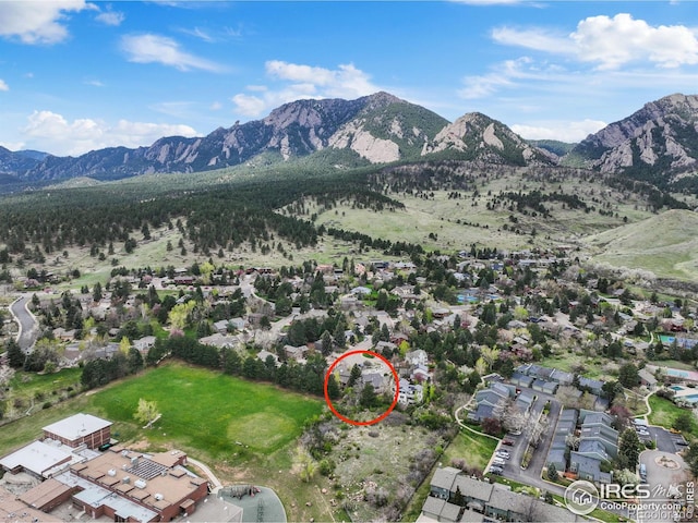 2499 Powderhorn Ln, Boulder, CO 80305 - birds eye view of property with a residential view and a mountain view