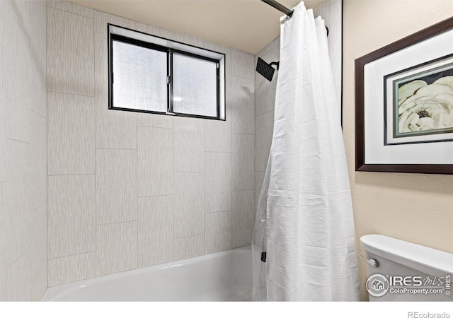 2499 Powderhorn Ln, Boulder, CO 80305 - full bath featuring toilet and shower / bath combination with curtain